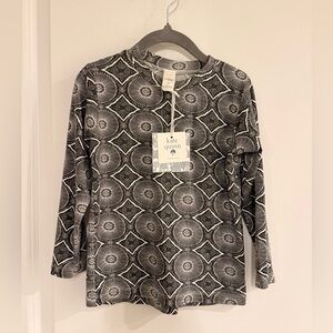Kate Quinn Black and White The Woods Batik L/S Bamboo Tee Sz 4T New With Tags
